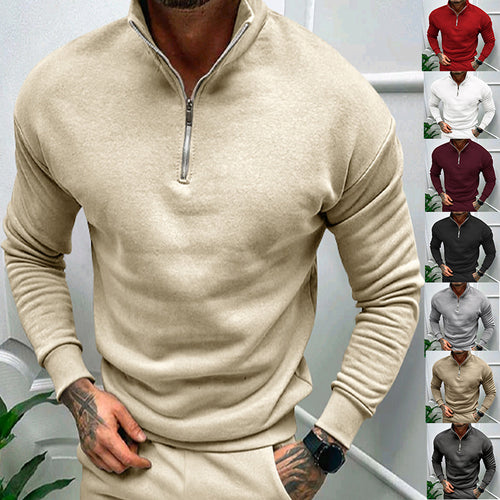 Herren Sweatshirt mit Stehkragen und Reißverschluss EB