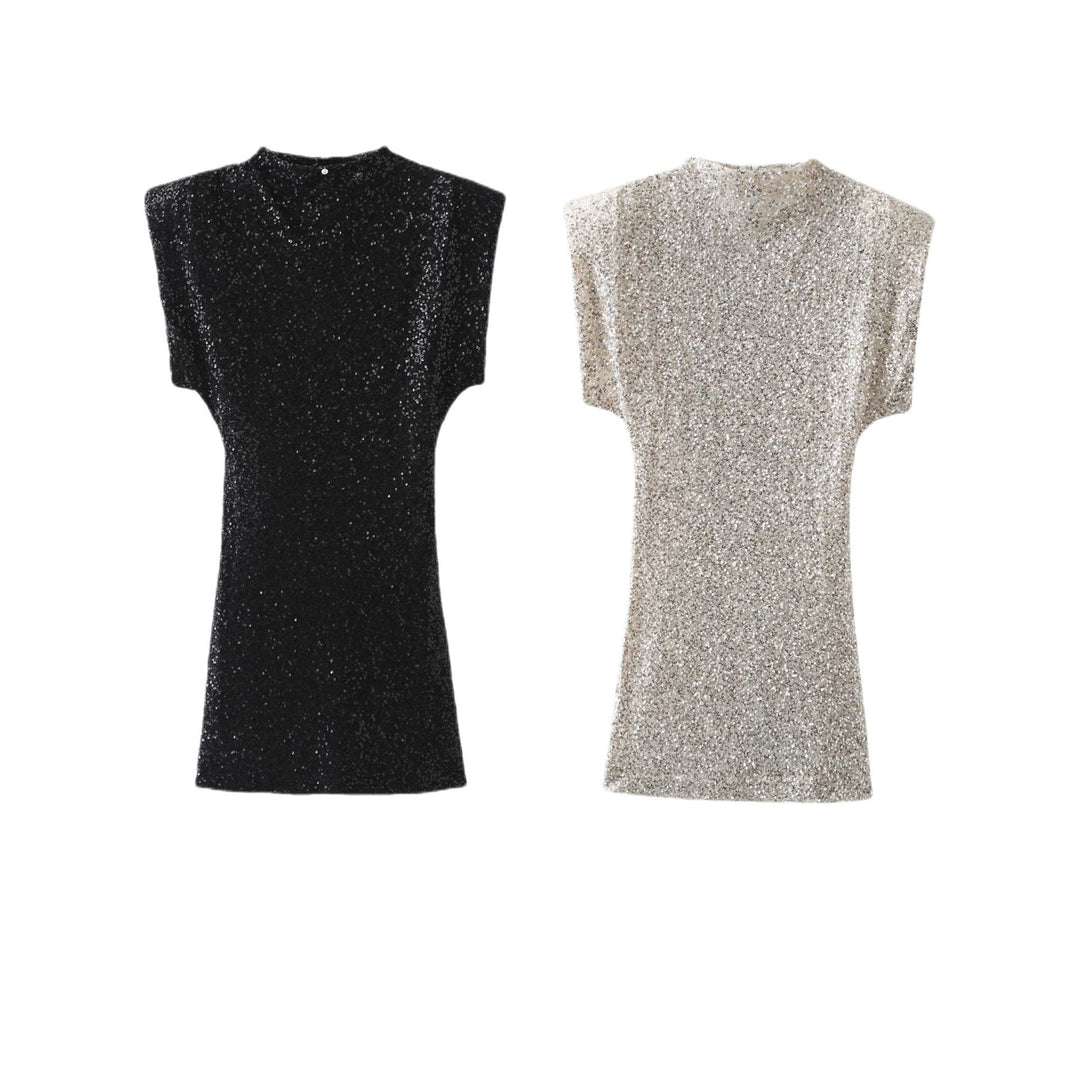 Damen Glamouröses Cocktailkleid mit schimmerndem Paillettenbesatz EB