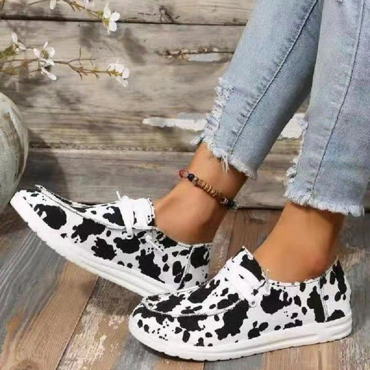Damen modische Slip-On Sneakers mit tierischem Muster EB