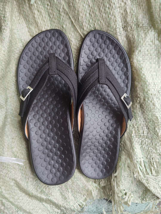 Damen bequeme Flip-Flops mit verstellbarem Riemen und ergonomischer Sohle EB