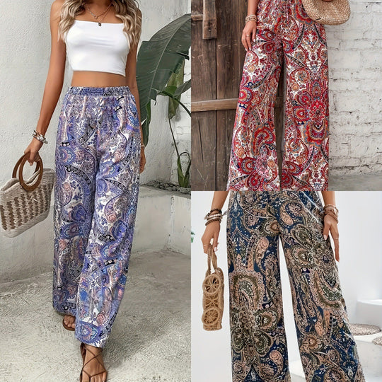 Damen Weite Trendhose im Paisleymuster EB
