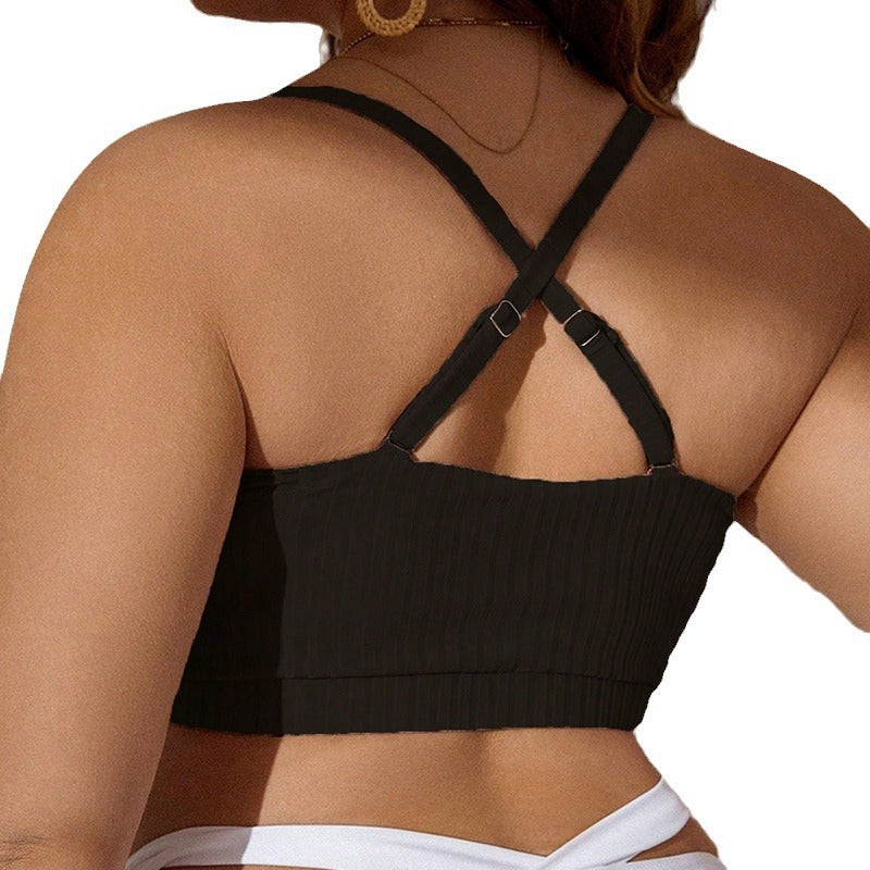 Damen Bikinioberteil mit raffiniertem Rüschendesign und verstellbaren Trägern EB