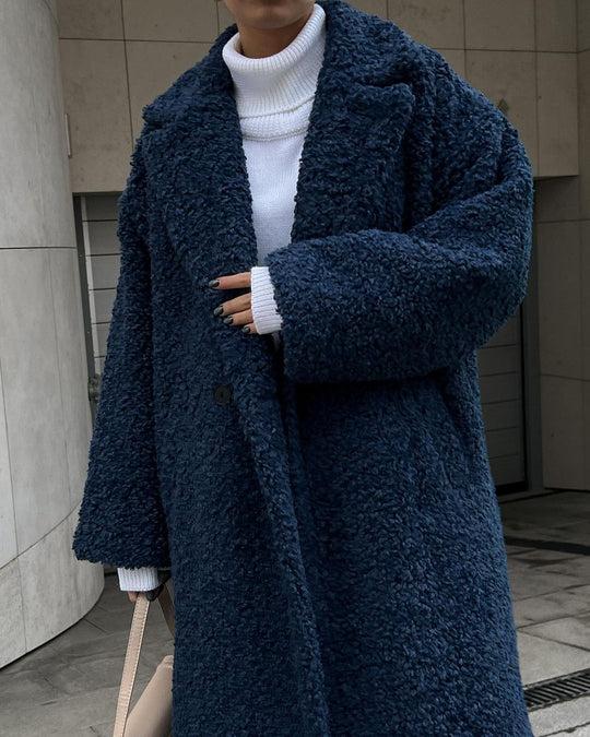 Damen Kuschelige Teddyfelljacke im eleganten Oversize-Design EB