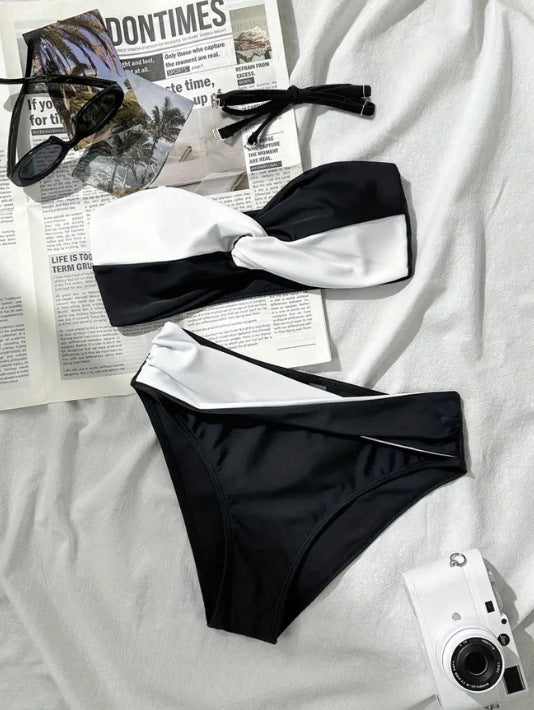 Damen Bandeau-Bikini mit stylischem Wickel-Design EB
