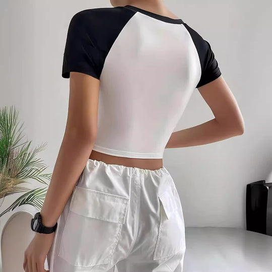 Damen Crop-Top mit motivierendem Schriftzug und lässigem Schnitt EB