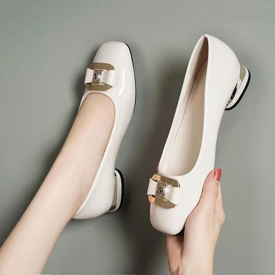 Damen Elegante Ballerinas mit modischem Schnallenverschluss EB