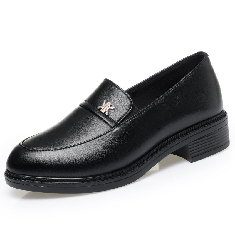 Damen Elegante Mokassins mit modischem Dekor und bequemem Blockabsatz EB