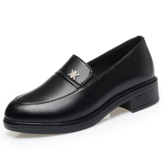 Damen Elegante Mokassins mit modischem Dekor und bequemem Blockabsatz EB