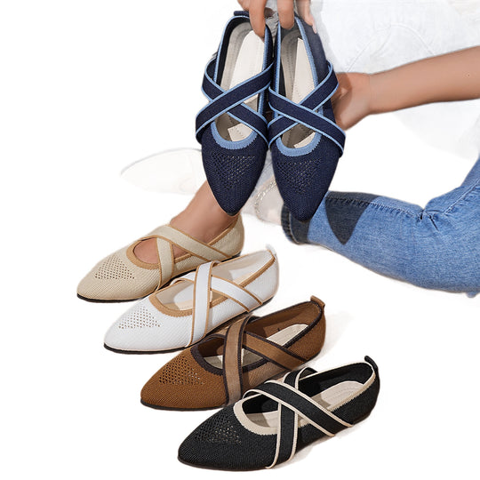 Damen Spitzenschuhe mit gekreuztem Riemendesign und atmungsaktivem Obermaterial EB
