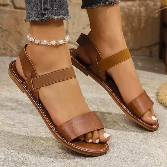 Damen Komfortable Zehentrenner-Sandalen mit elastischen Riemen EB