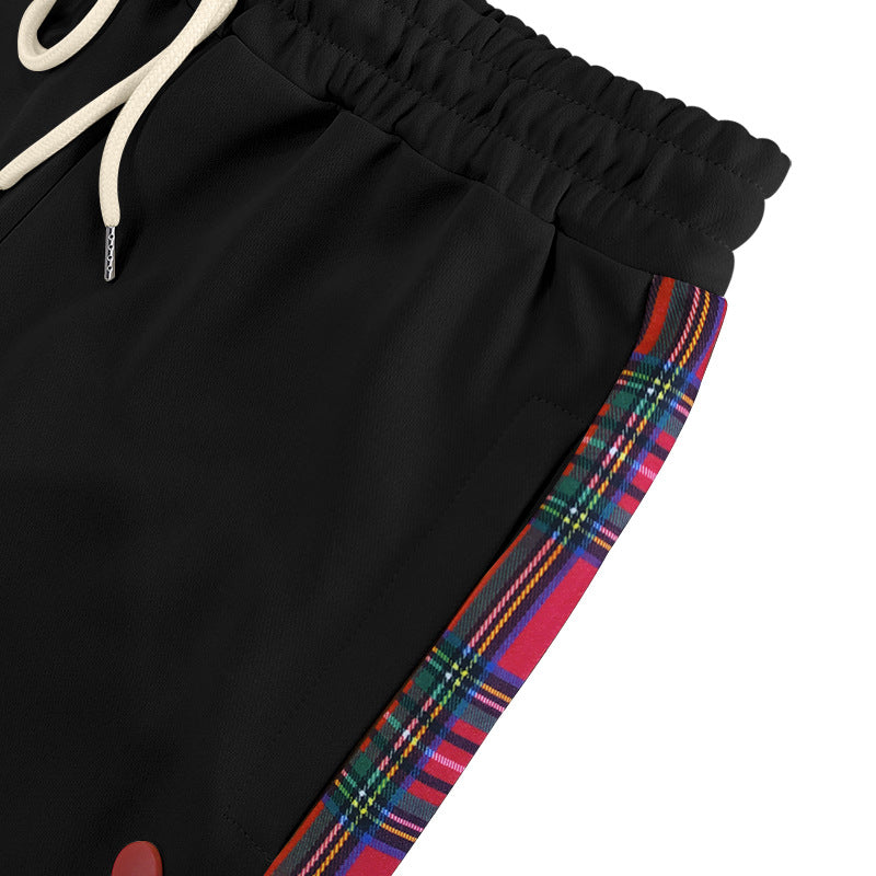 Herren Sportliche Freizeithose mit Knopfleisten und Karomuster EB