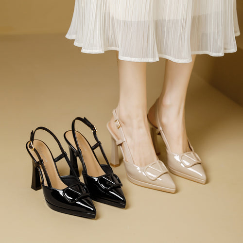 Damen Slingback-Pumps mit eleganter Schleifenapplikation EB