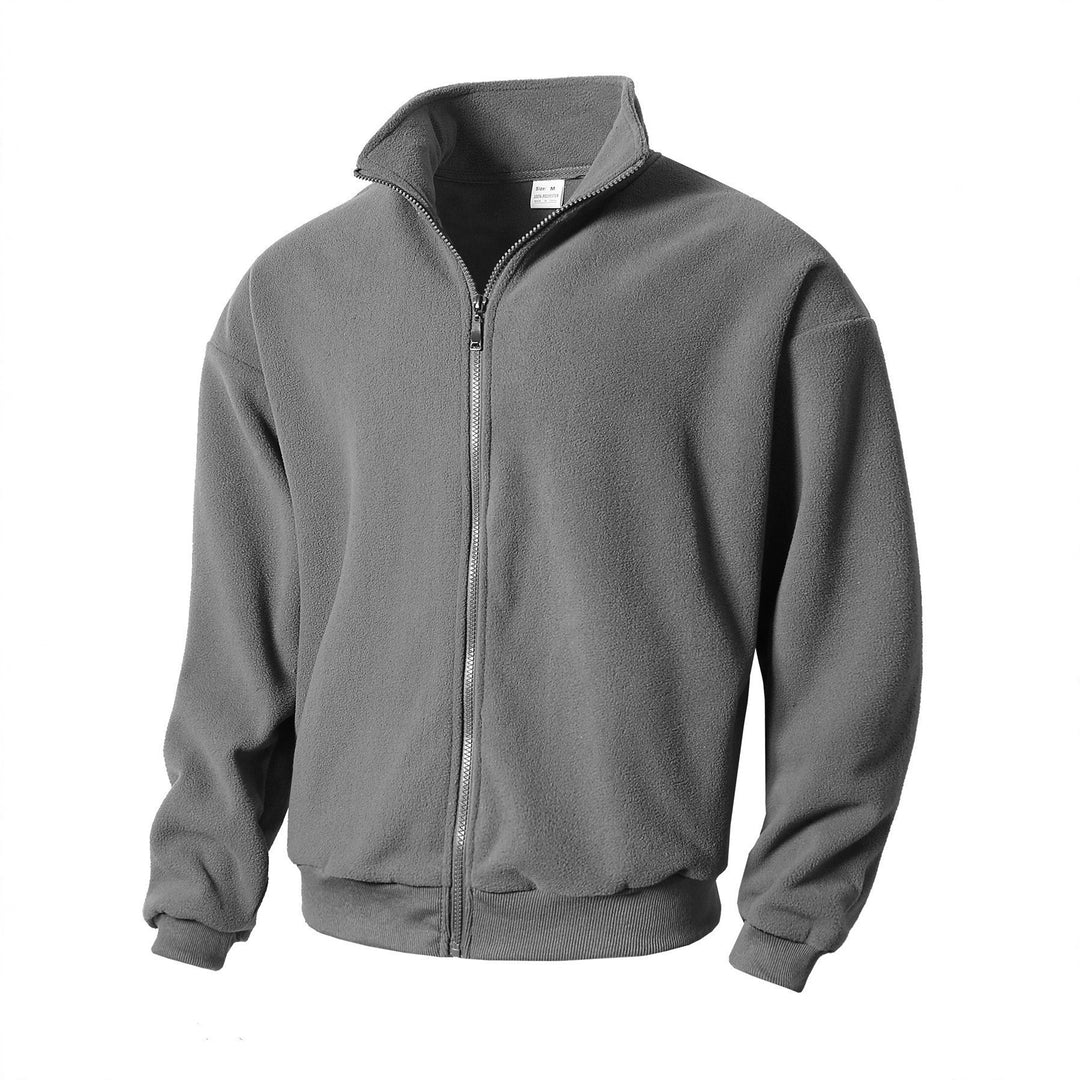 Herren nan Zip-Fleecejacke mit Stehkragen, durchgehendem Reißverschluss und gerippten Bündchen Eichborn Berlin