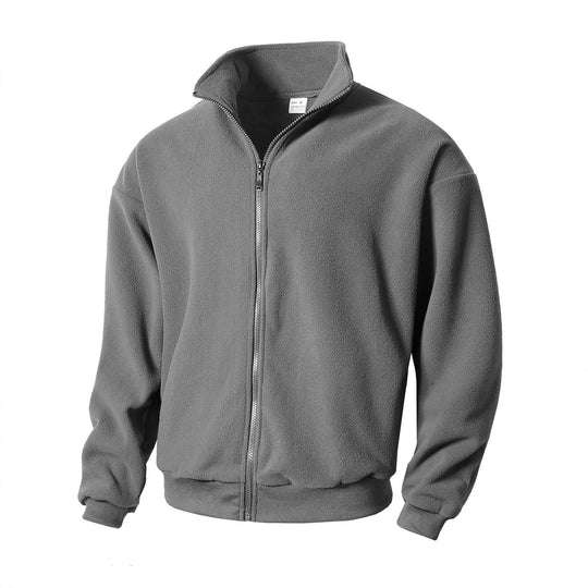 Herren nan Zip-Fleecejacke mit Stehkragen, durchgehendem Reißverschluss und gerippten Bündchen Eichborn Berlin