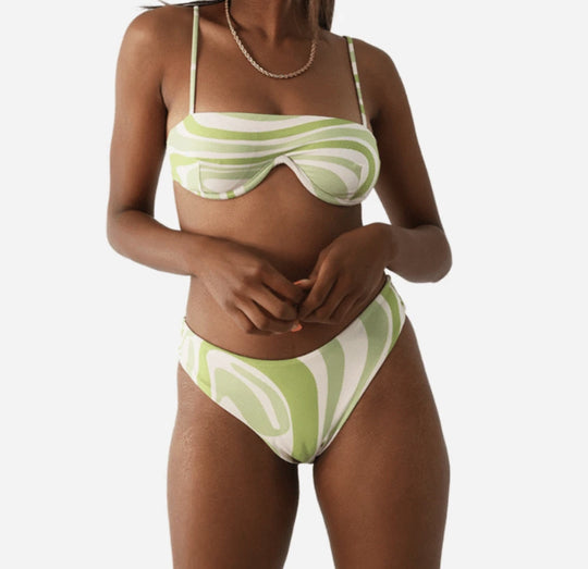 Damen Bandeau-Bikini mit einzigartigem Snakeskin-Muster und verstellbaren Trägern EB
