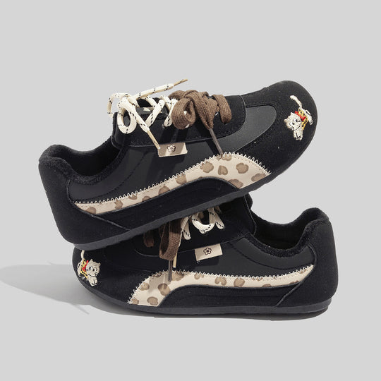 Damen Sneakers mit verspieltem Katzenmotiv und bequemer Dämpfung EB