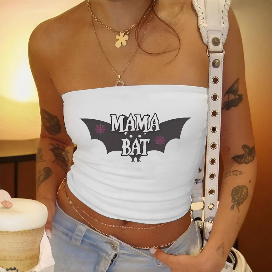 Damen Bandeau-Top mit verspieltem Karomuster und dekorativem Schleifenakzent EB