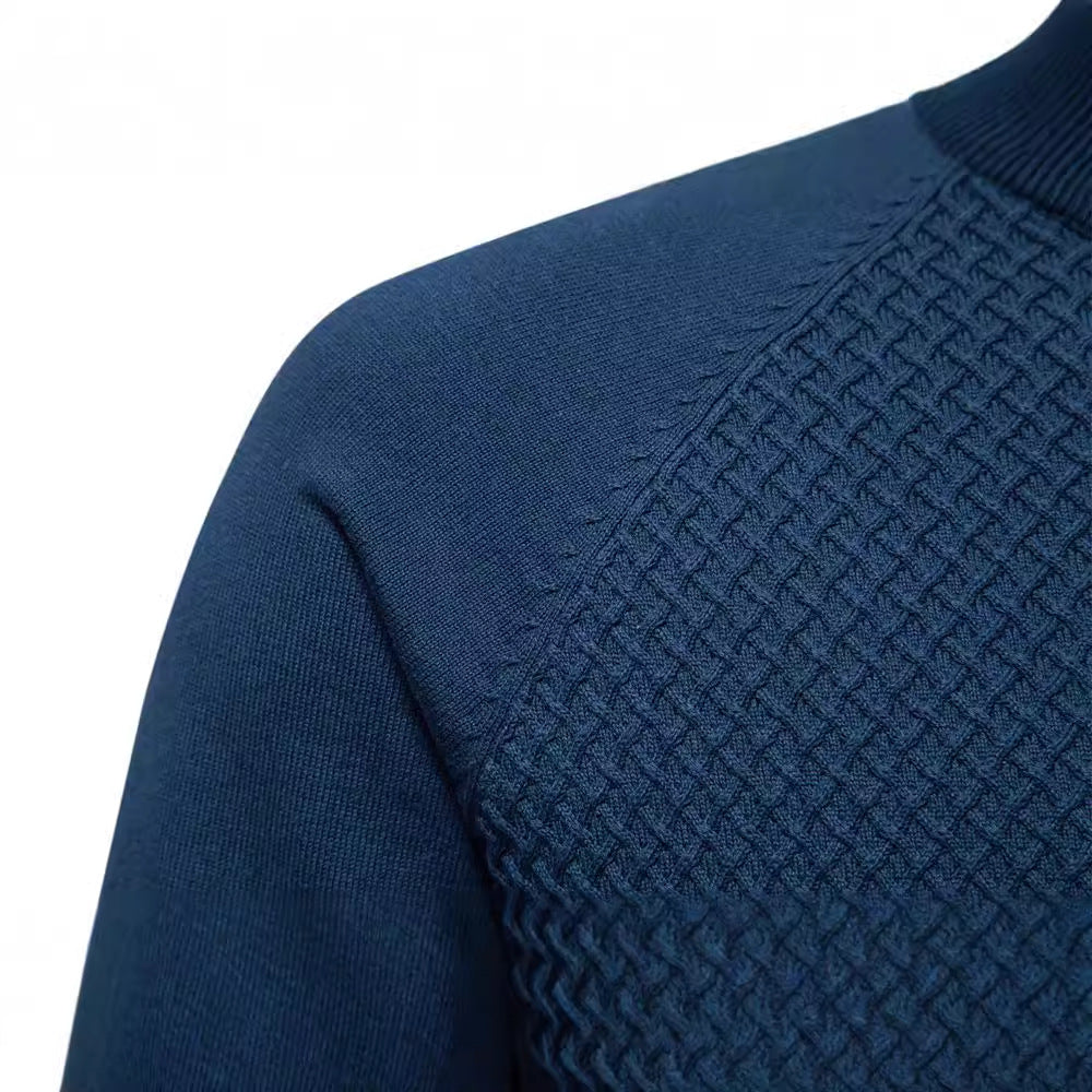 Herren Strickpullover mit modernem Strukturmuster und Rundhalsausschnitt EB
