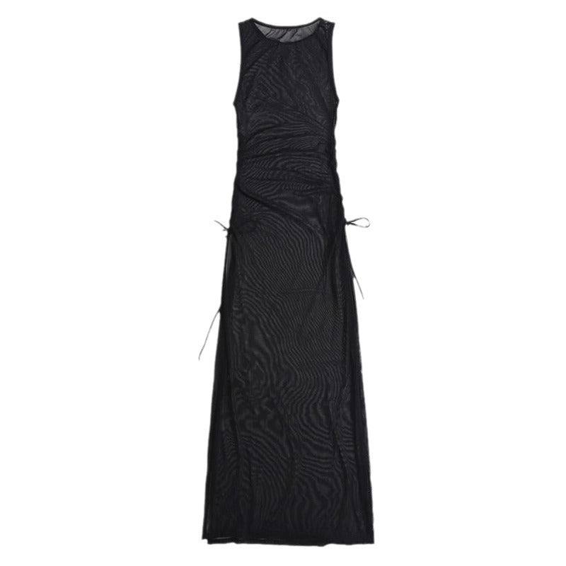 Damen Maxikleid mit verstellbarem Taillenband EB