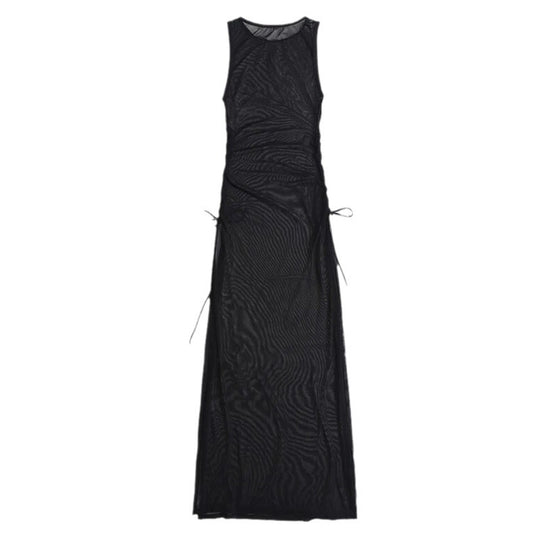Damen Maxikleid mit verstellbarem Taillenband EB