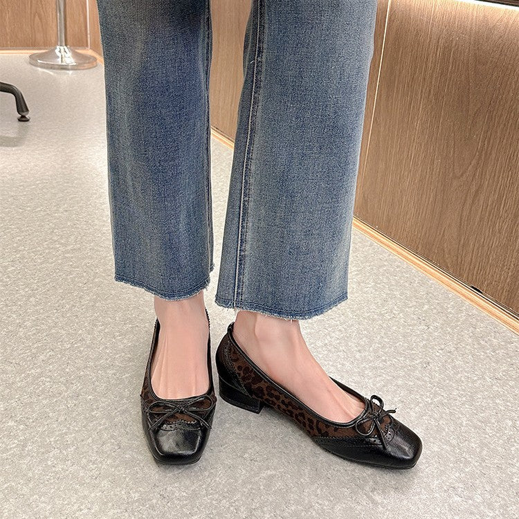 Damen Ballerinas mit eleganter Tiermuster-Applikation und bequemer Passform EB