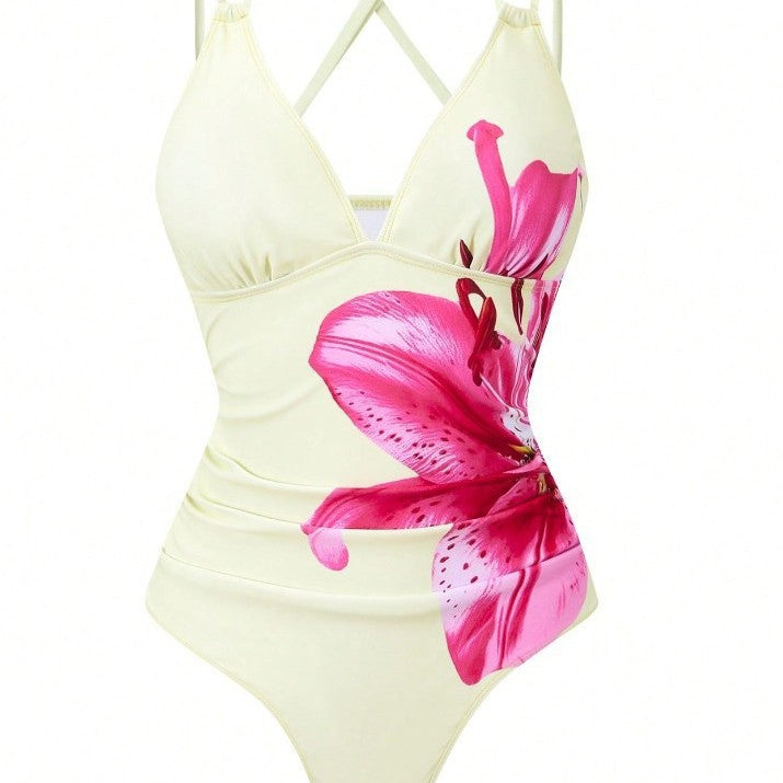 Damen Badeanzug mit elegantem Blumenprint EB