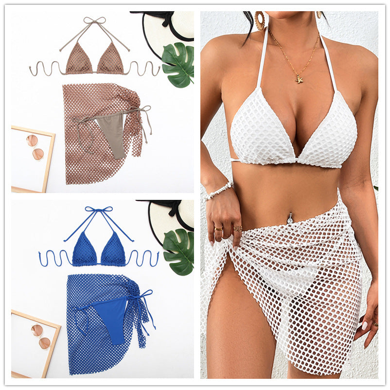 Damen Netz-Bikini-Set mit Wickelrock EB