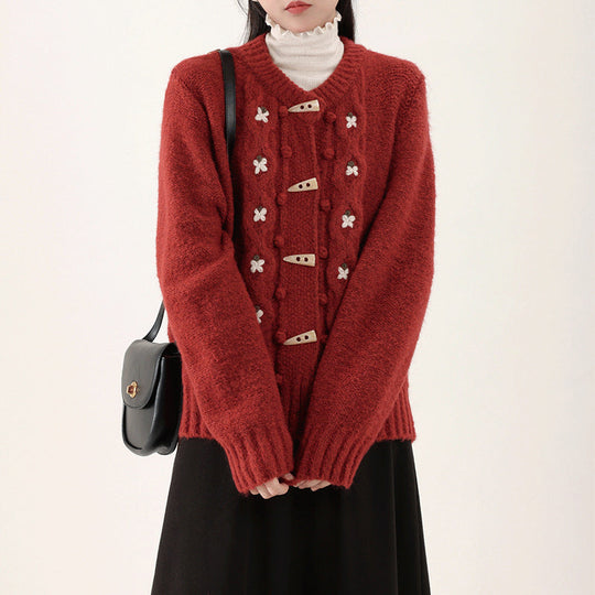 EB | Strick Strickjacke mit Blumenmuster