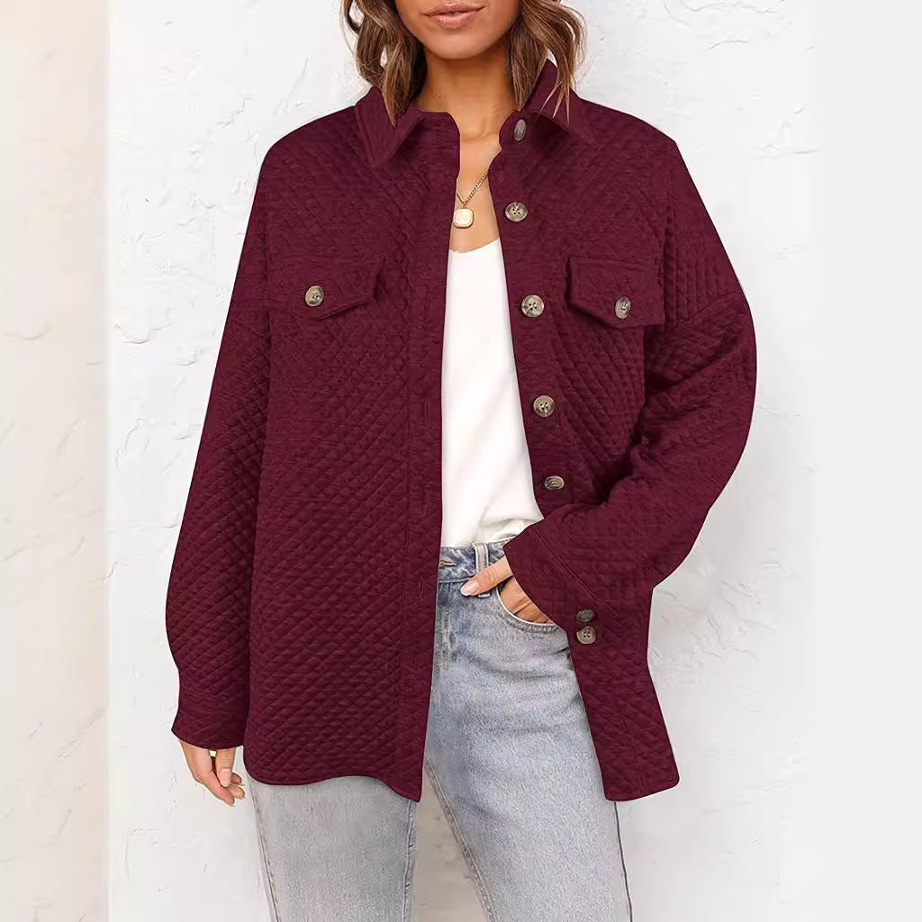 Damen lässige Steppjacke mit aufgesetzten Taschen EB