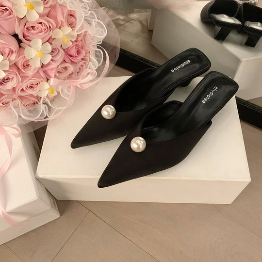 Damen Slingback-Pumps mit stilvollem Perlendetail und elegantem Design EB