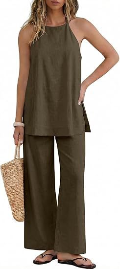 Damen Leichte und luftige Sommerhose mit Tanktop EB