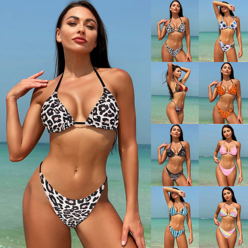 Damen Triangel-Bikini mit floralem Muster EB
