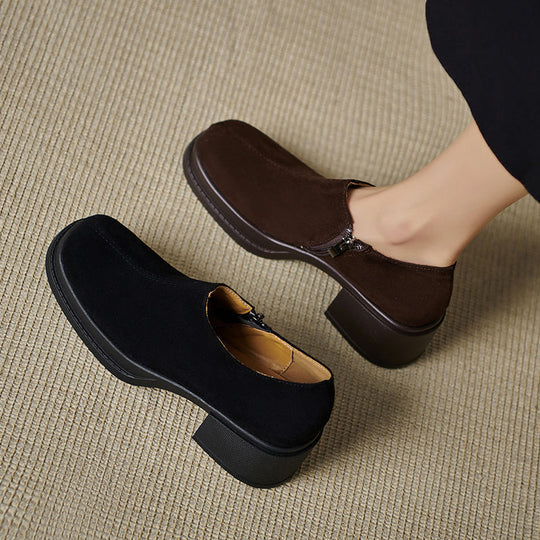 Damen elegante Slipper mit breitem Blockabsatz EB