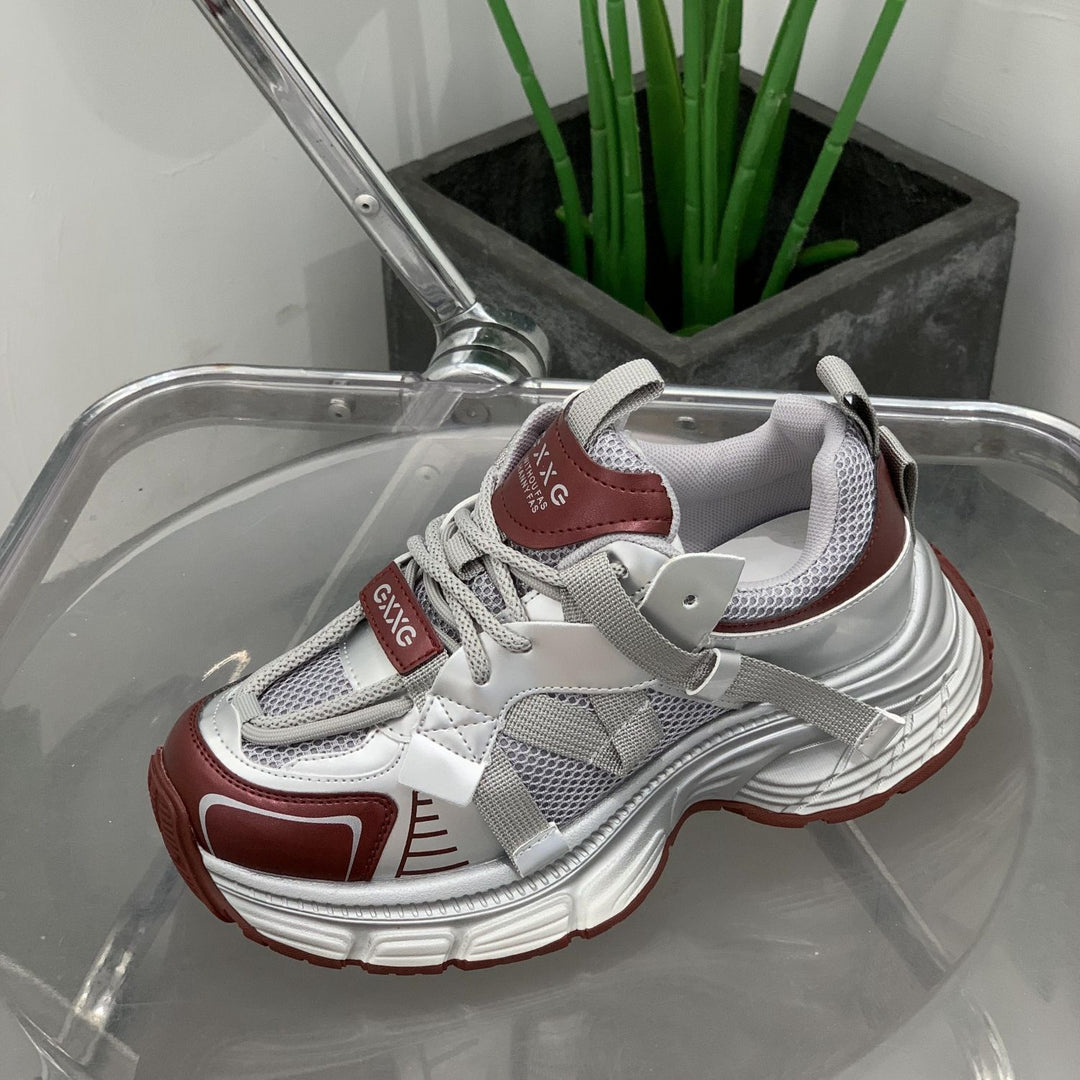 Damen Futuristische Wedge-Chunky-Sneaker mit Mesh‑Einsätzen und verstärkter Profilsohle EB