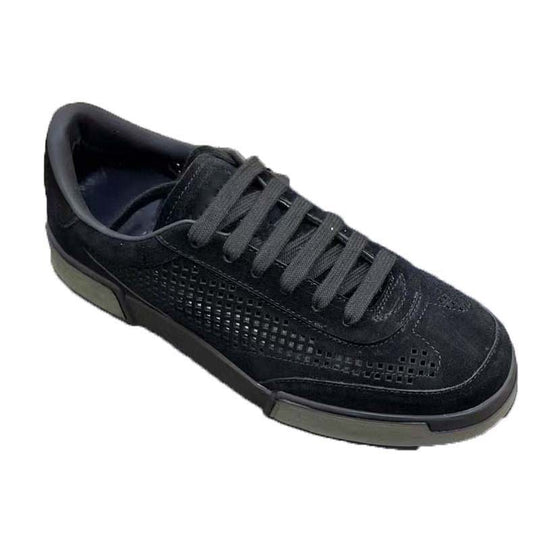 Damen atmungsaktive Freizeitsneakers aus hochwertigem Wildleder mit perforierten Details EB