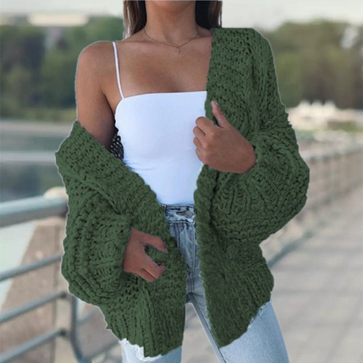 Damen Grobstrickjacke mit lässigem Schnitt und tiefen Taschen EB