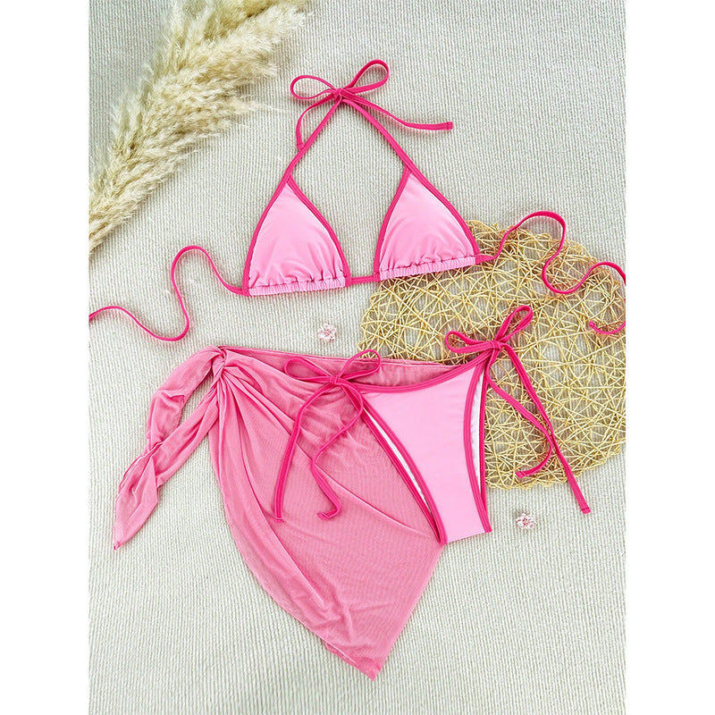 Damen Triangel-Bikini mit verspieltem Wickelrock EB