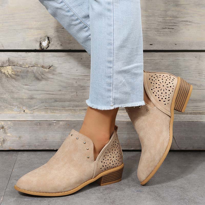 Vintage Spitzenschuh Hollow Knöchelstiefel EB
