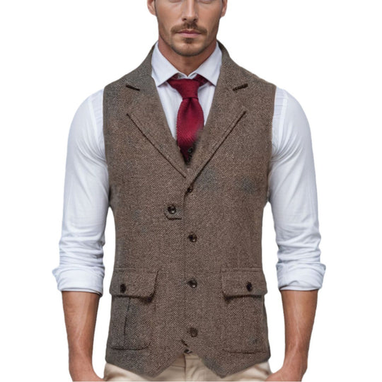 Herren elegante Weste im Hahnentrittmuster EB