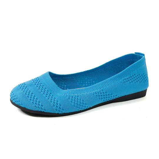 Damen Ballerinas mit elastischem Strickdesign und rutschfester Sohle EB