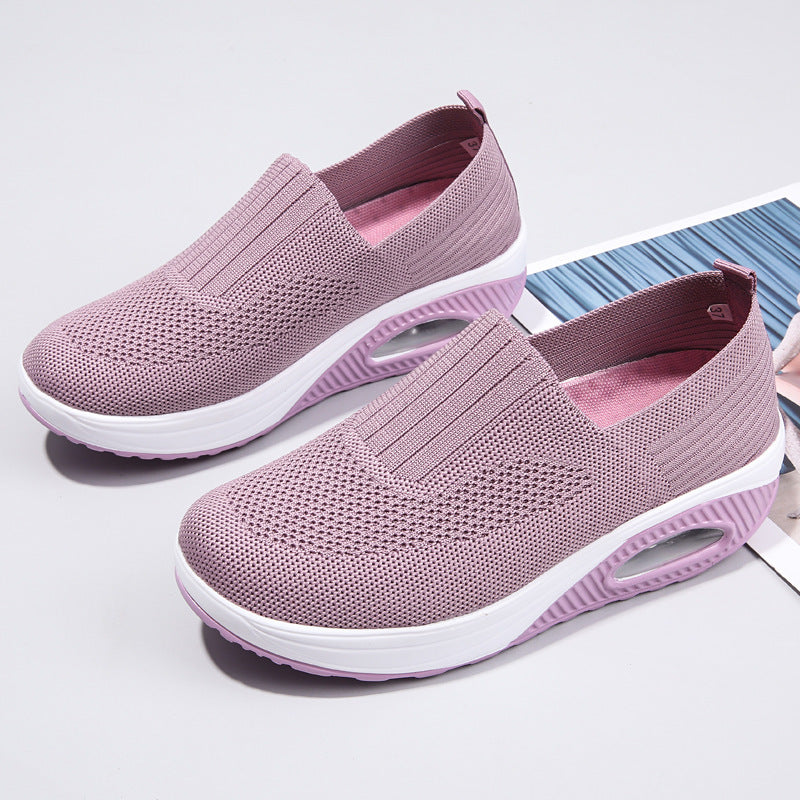 Damen Sportliche Slip-On Sneakers mit elastischem Obermaterial und dämpfender Sohle EB