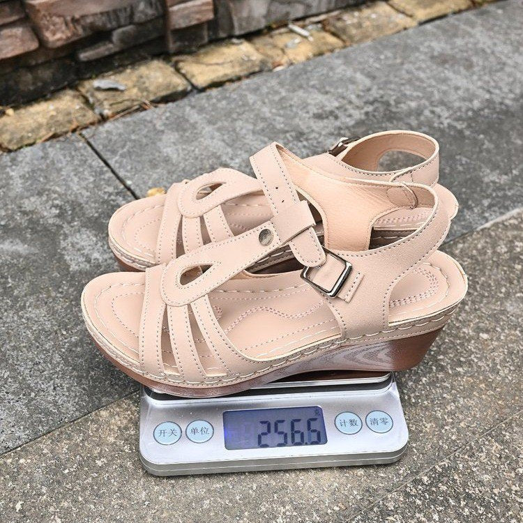 Damen Keilsandalen mit bequemer Fußbettung und verstellbarem Riemen EB