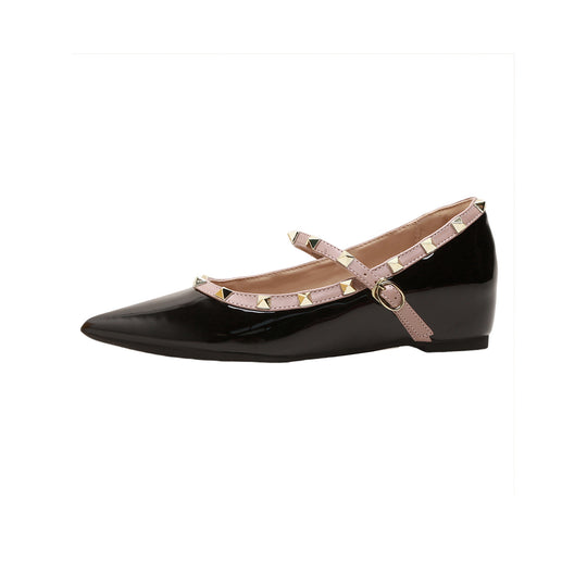 Damen Ballerina-Schuhe mit dekorativem Riemen und eleganten Akzenten EB