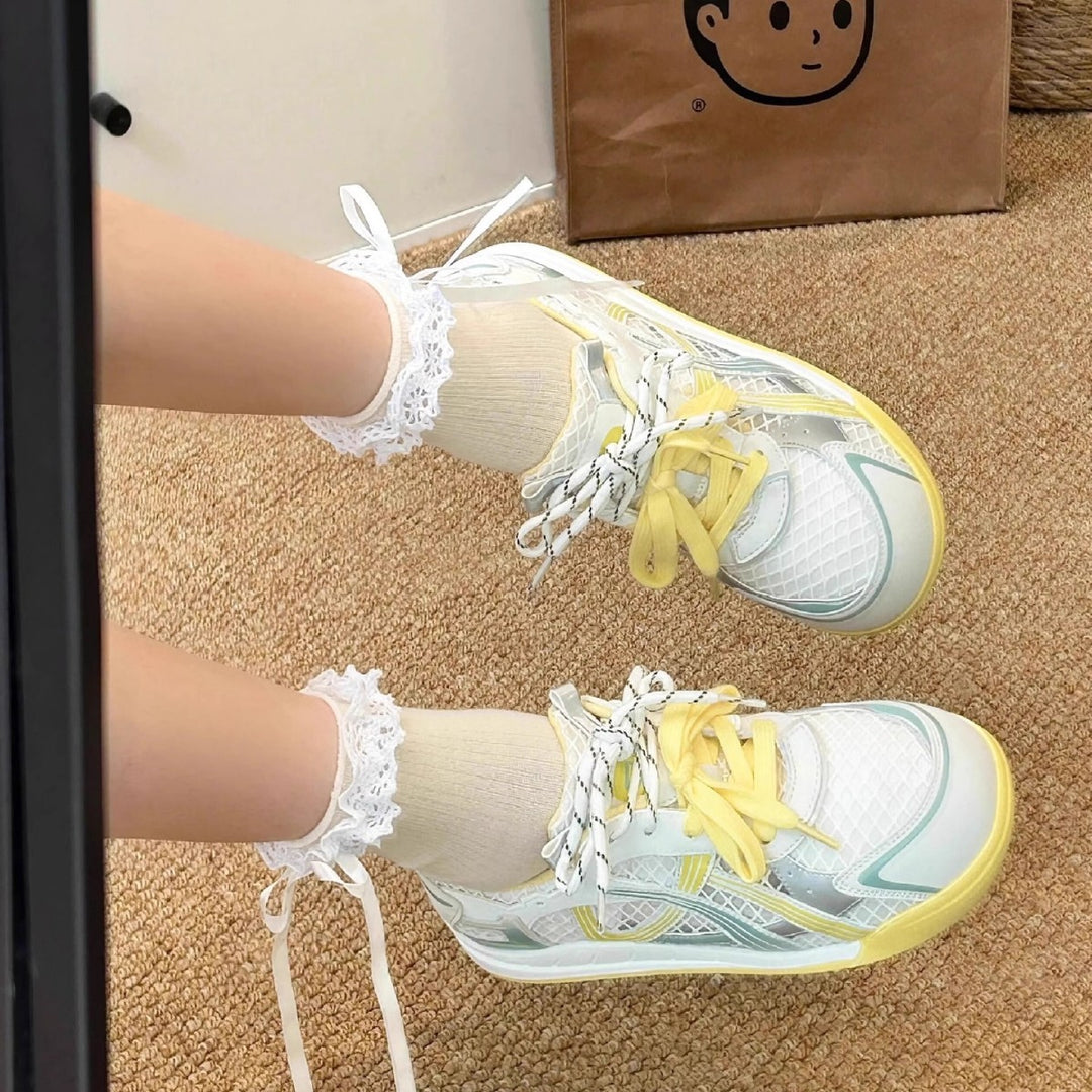 Damen Trendige Sneakers mit atmungsaktiver Mesh-Oberfläche und komfortabler Dämpfung EB