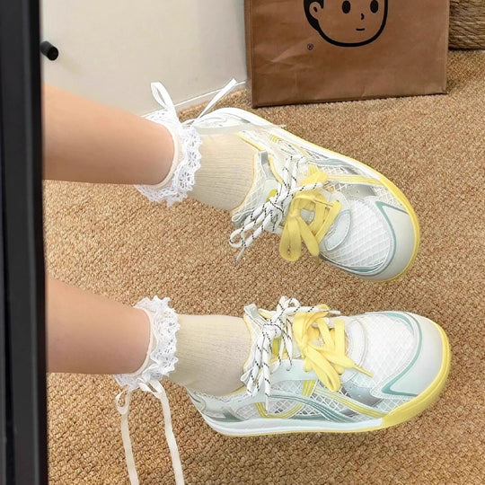 Damen Trendige Sneakers mit atmungsaktiver Mesh-Oberfläche und komfortabler Dämpfung EB