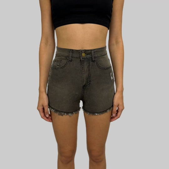Damen Hochgeschnittene Denim-Shorts im angesagten Fransen-Look EB