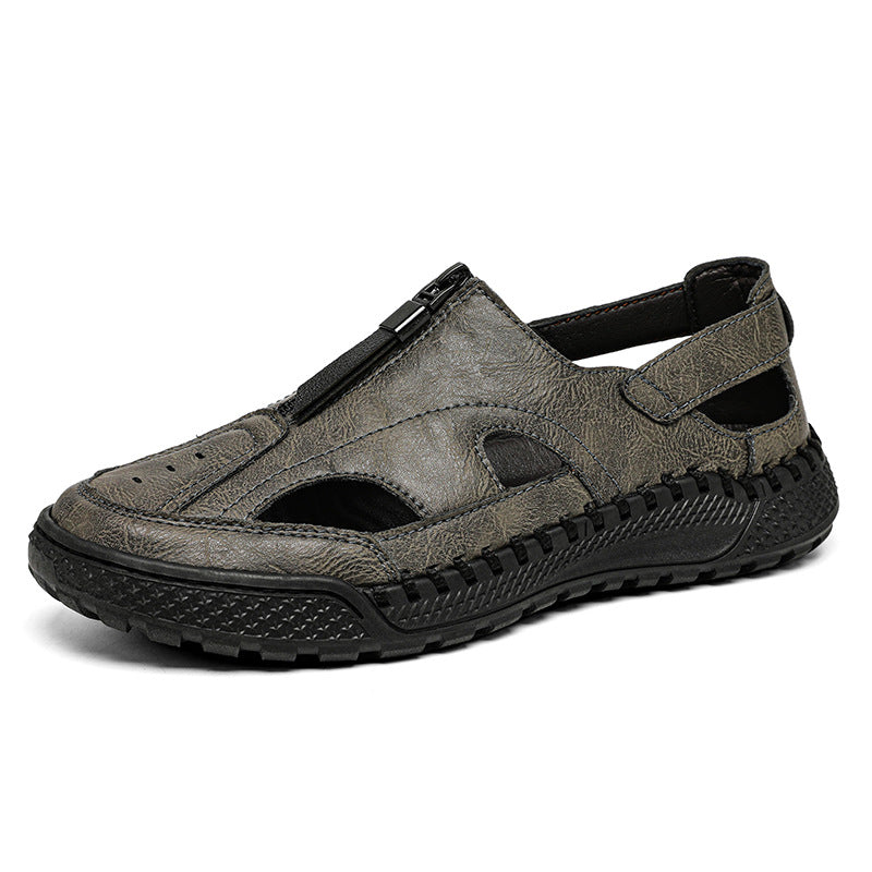 Damen Atmungsaktive Ledersandalen mit rutschfester Sohle und verstellbaren Riemen EB
