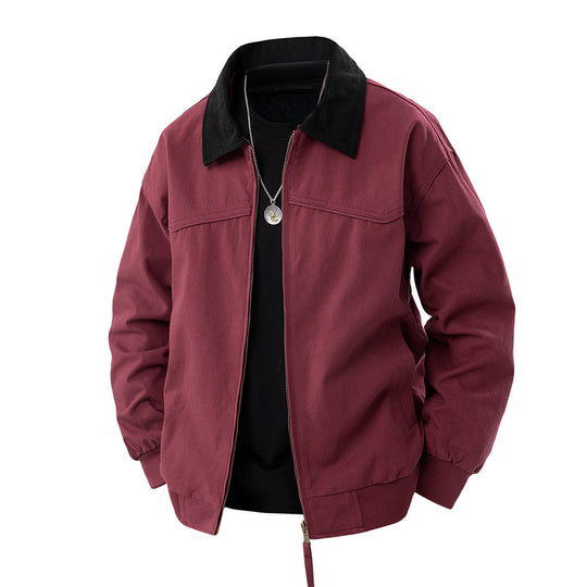 Herren leichte Utility-Jacke mit Stehkragen und praktischen Taschen EB