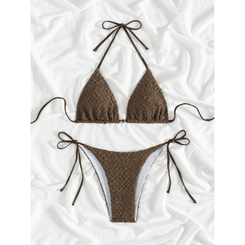 Damen Triangel-Bikini mit strukturiertem Obermaterial und verstellbaren Bändern EB