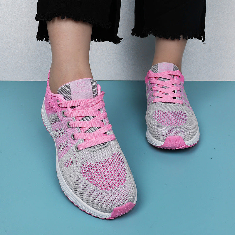 Damen Leichte und atmungsaktive Sport Sneakers mit flexibler Laufsohle EB